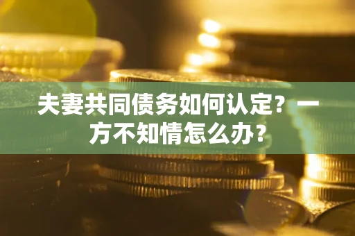 北京夫妻共同债务如何认定？一方不知情怎么办？
